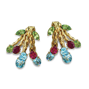 18K Multi Gemstone Earrings