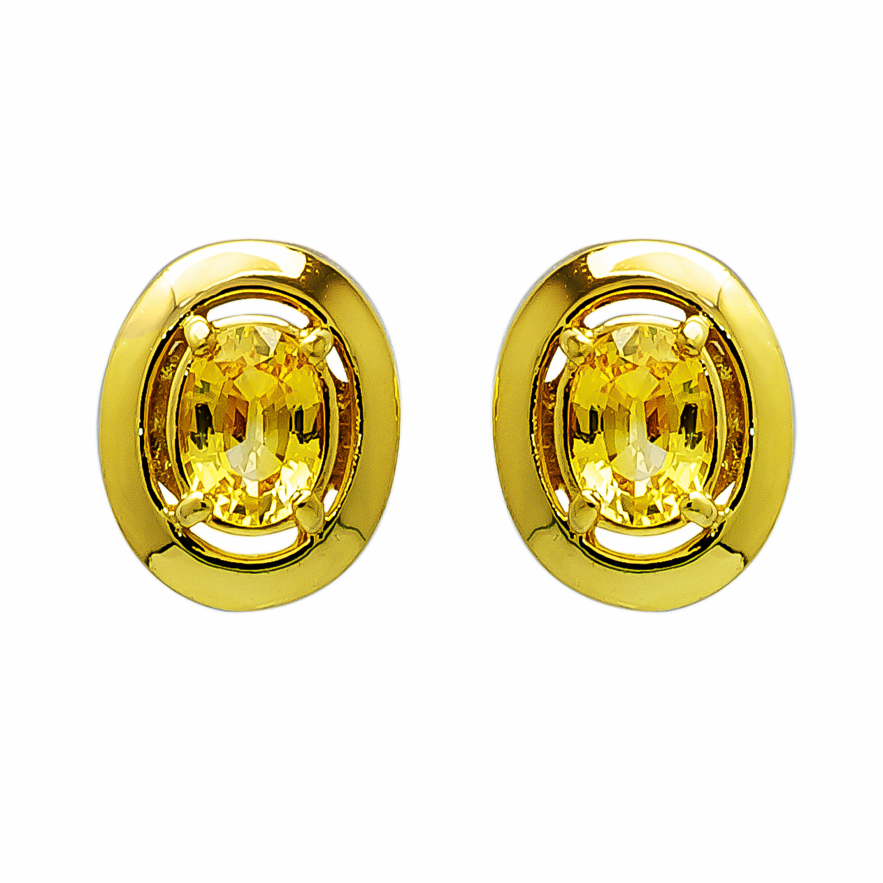 Yellow Shire And Gold Earring Studs Yellow Shire And Gold Earring Studs