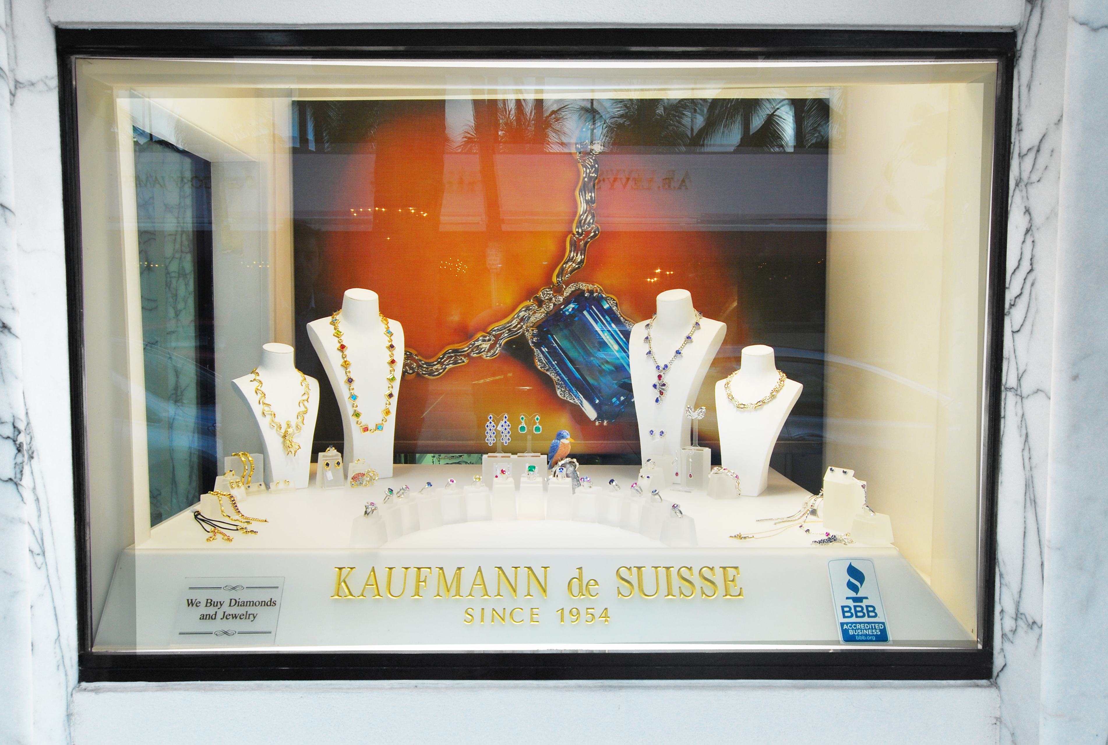 West Store Window Kaufmann de Suisse Jewelry Designers, 210 Worth Ave., Palm Beach